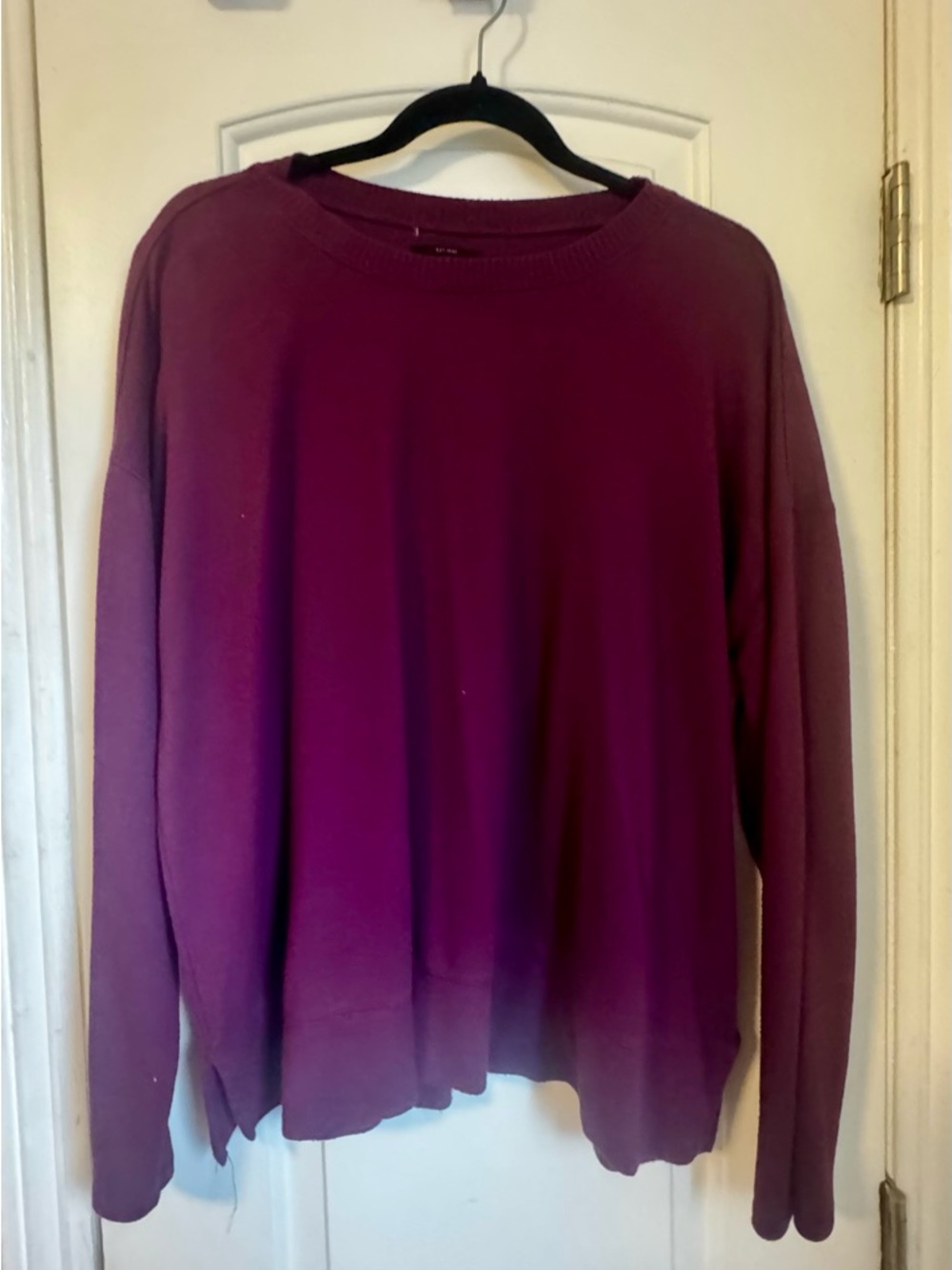 Lucky Brand Women’s Long Sleeve Crewneck Sweater in Plum